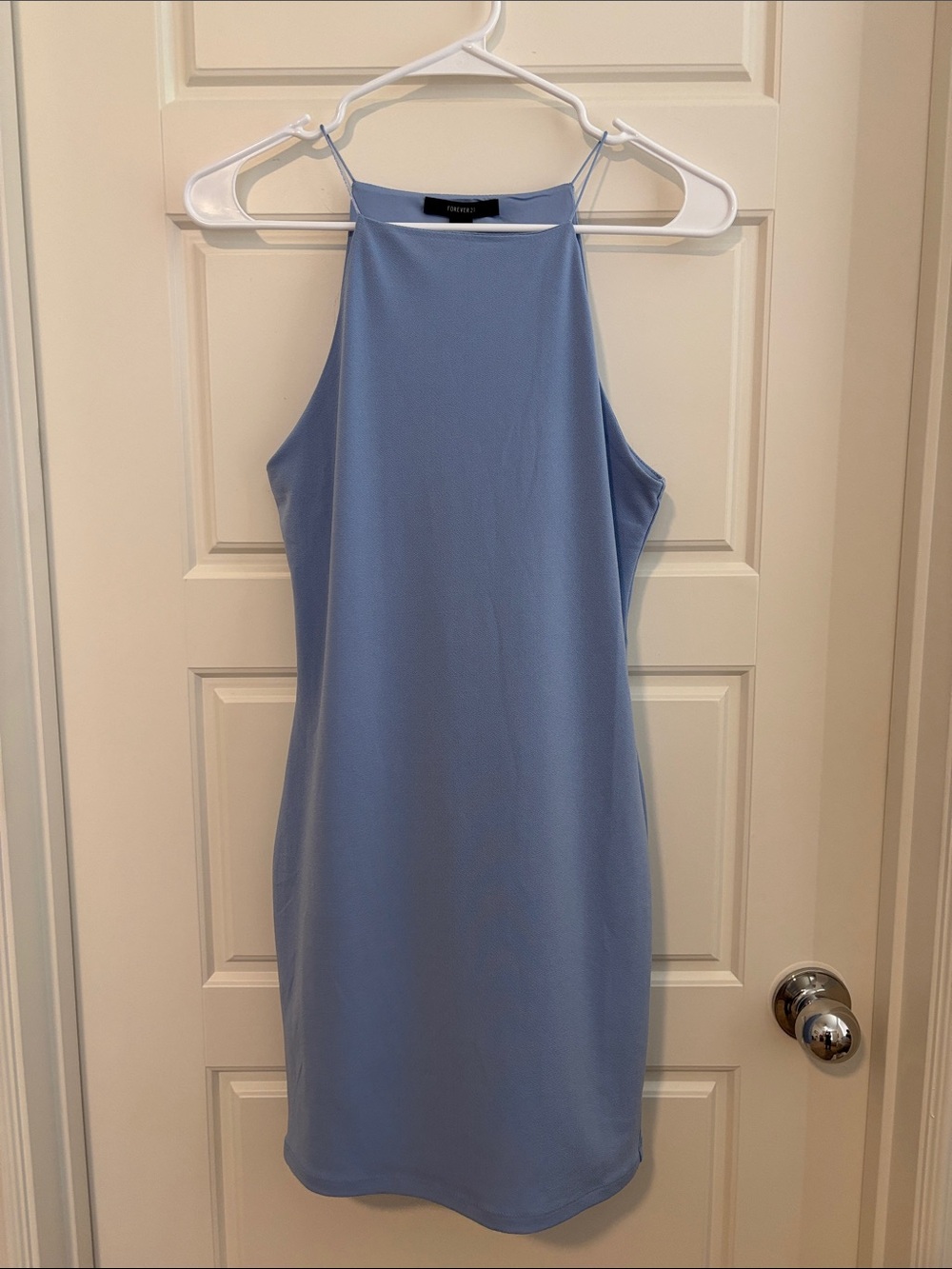 Forever 21 Light Blue Halter Bodycon Mini Dress